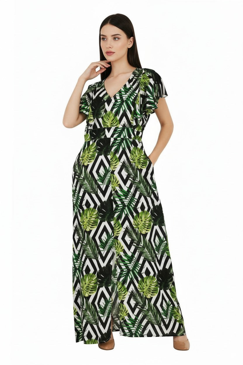 Black & Green Printed