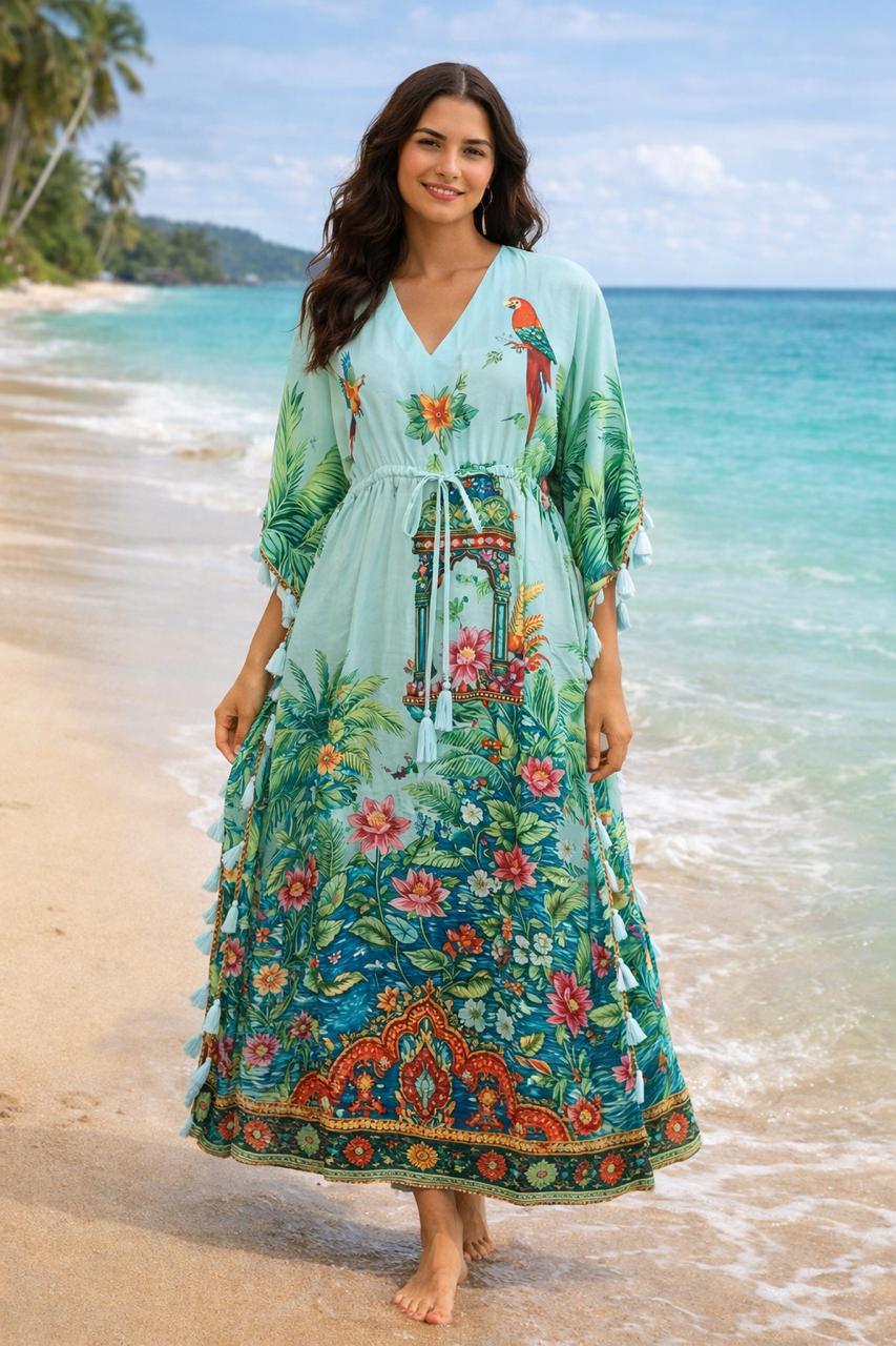 Tropical Parrot Garden Kaftan 2026