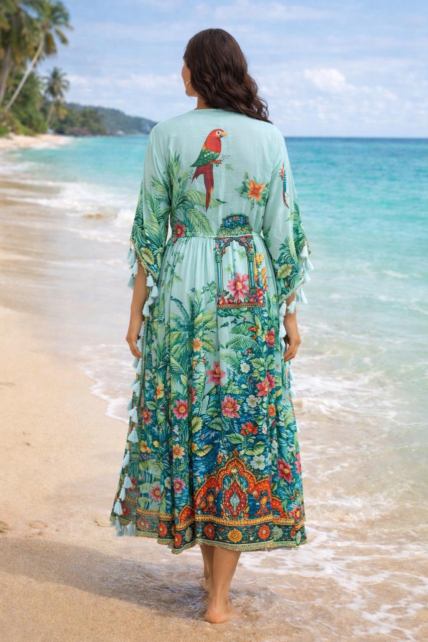 Tropical Parrot Garden Kaftan 2026