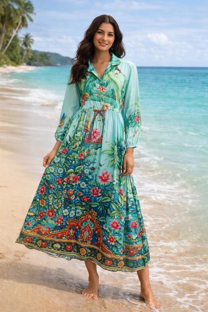 Ocean Bloom Maxi Dress 2026