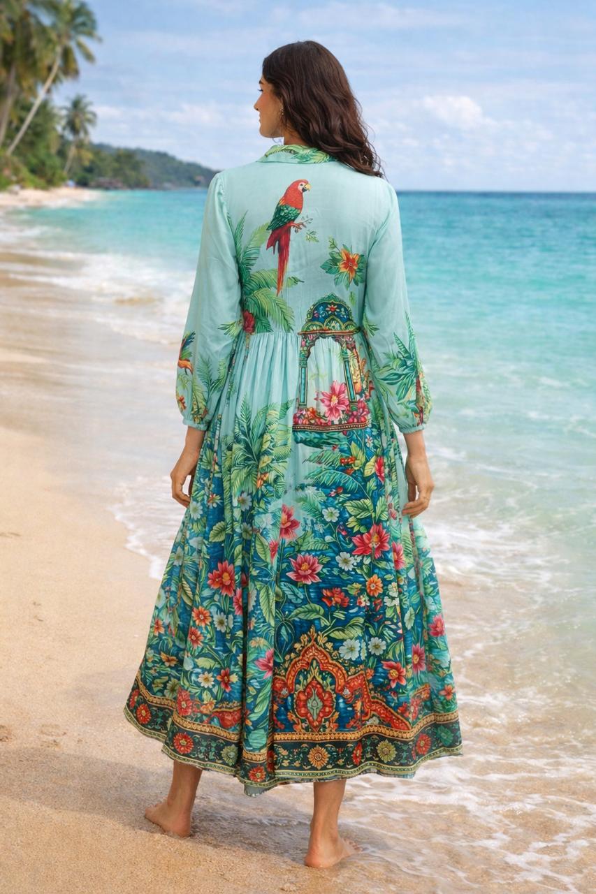 Ocean Bloom Maxi Dress 2026
