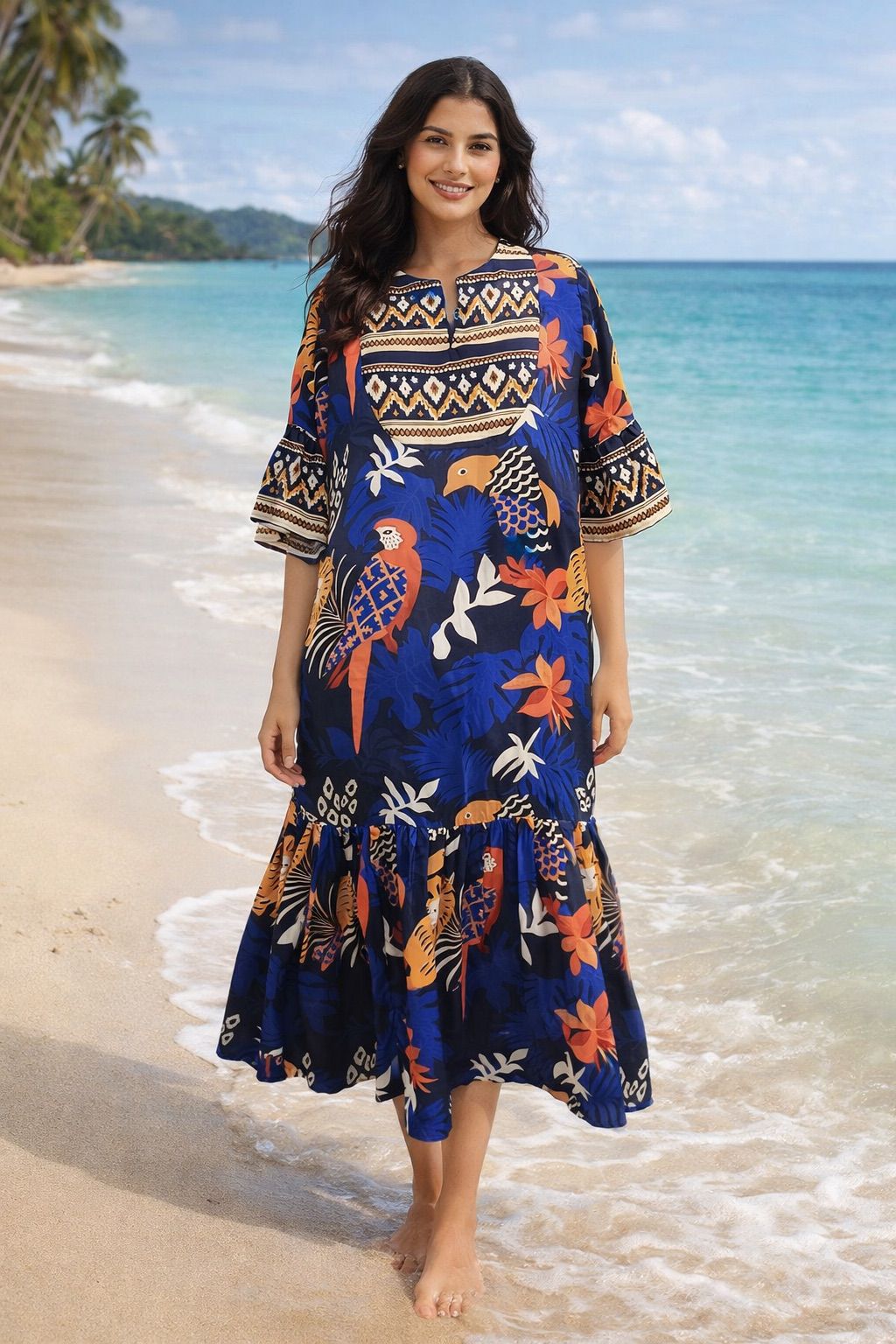 Azure Aviary Midi Dress 2026