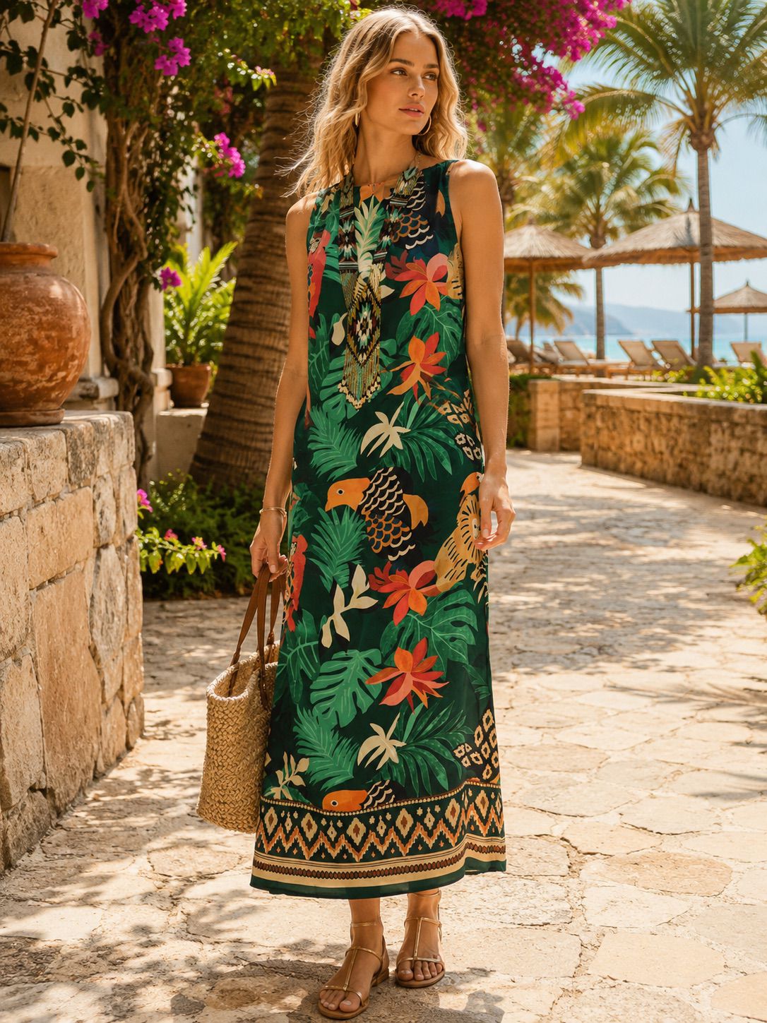 Jungle Rhapsody Emerald Paradise Dress